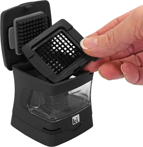 Miniatura 5 de Prensa de ajo Garlic-A-Peel, trituradora, cortador, picadora y contenedor de almacenamiento - Incluye pelador de ajo de silicona - Fácil de limpiar