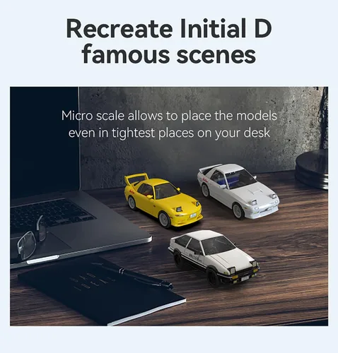 Miniatura 6 de dOMOb Initial-D Mazda RX-7 FC3S - Kit de bloques de construcción de automóvil japonés blanco - Juguetes de ladrillos para niños y adultos de 8 años
