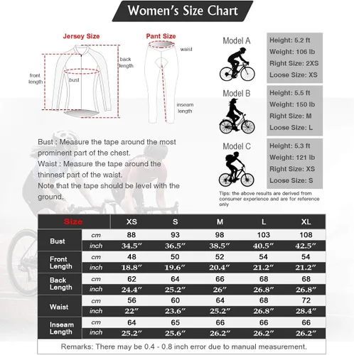 Miniatura 7 de Mysenlan - Conjunto de camiseta de ciclismo de manga larga transpirable con acolchado 3D, pantalones largos para bicicleta