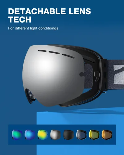 Miniatura 7 de ZIONOR X - Gafas de esquí - Gafas de snowboard con lente desmontable OTG para hombres, mujeres y adultos