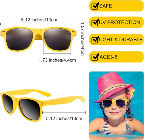 Miniatura 3 de MIAHART Gafas de sol para niños, colores neón, recuerdos de fiesta para niños y niñas, verano, playa, piscina, cumpleaños, graduación, regalos
