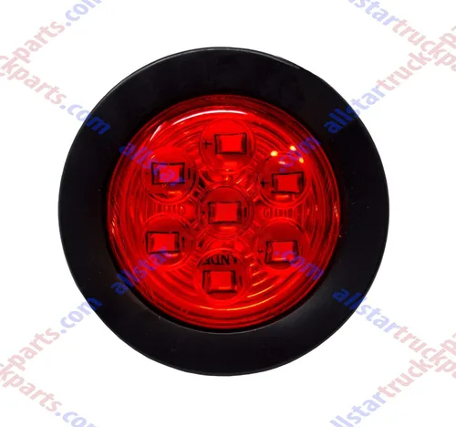 Miniatura 2 de All Star Truck Parts 8 piezas de luz LED redonda de 2 pulgadas para marcador lateral de seguridad [7 LEDs] [ojal de goma] [IP 67] para remolques - 4