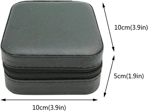 Miniatura 3 de Mini estuche de viaje para joyas, pequeña caja organizadora de joyas portátil, caja de almacenamiento portátil para anillos, aretes, collares
