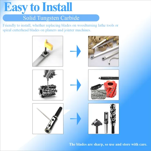 Miniatura 4 de Asieg Tool 0.787x0.472x0.059 in 0.787 pulgadas insertos de carburo cuchillas de corte Cuchillos 2 bordes para carpintería Surco de superficie