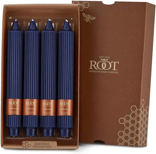 Miniatura 27 de Root Candles Juego de velas sin perfume de mezcla de cera de abeja de primera calidad, 9 pulgadas, azul Williamsburg, 12 unidades Williamsburg Azul