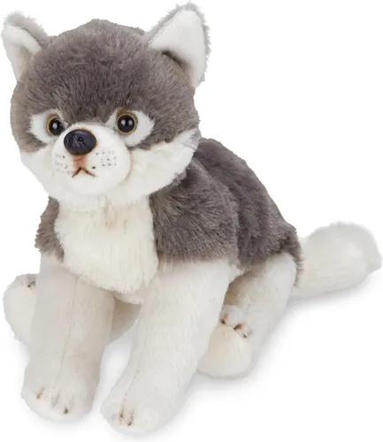 Miniatura 7 de Bearington Nanook Wolf - Peluche de lobo suave, tierno y realista de 13 pulgadas con cuerpo flexible, adorable regalo realista de lobos para niños