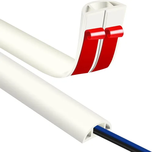 Miniatura 9 de JAHOMFAI Cubierta para cables de piso 1m de largo, cubiertas para cables en el suelo para proteger los cables y prevenir riesgos de caídas, fácil