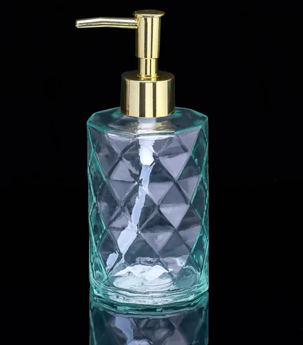 Miniatura 5 de Dispensador de jabón de vidrio de 12 onzas para cocina, dispensador de jabón de manos para baño con bomba a prueba de óxido, dispensador de loción