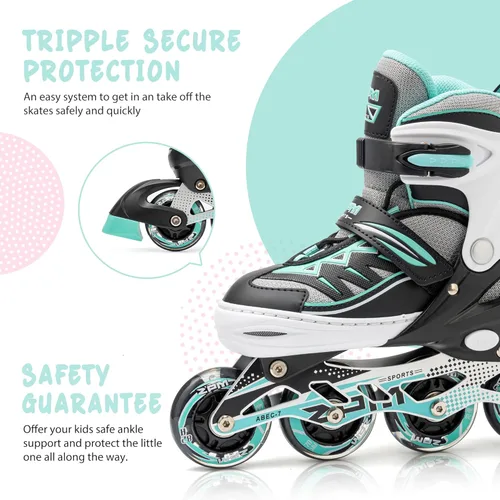 Miniatura 5 de 2PM SPORTS - Patines en línea Cytia para niñas, ajustables, con ruedas iluminadas, rosa, con ruedas con luces, patines divertidos y parpadeantes
