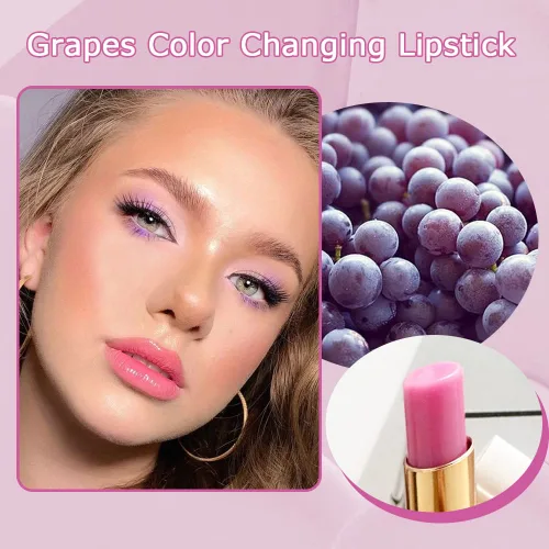 Miniatura 2 de evpct 2 piezas de bálsamos labiales tintados de uva, cambio de color de labios, bálsamo de labios, tono rosa claro, maquillaje de labios, 2 piezas