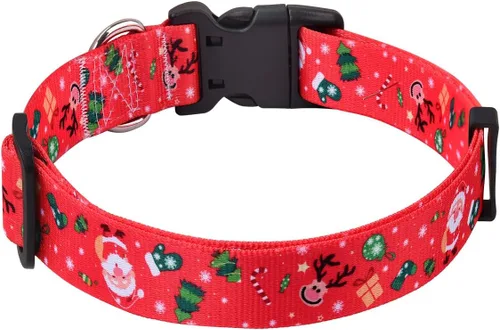 Miniatura 2 de Mihqy - Collar navideño de perro, collar ajustable de alta calidad para perros pequeños, medianos y grandes, diseño de Navidad, M