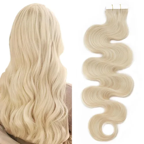 Miniatura 13 de Extensiones de cabello Sego, cabello humano estilo remy, con cinta adhesiva, lacio, cinta adhesiva de entramado tipo piel, sin costuras, invisible
