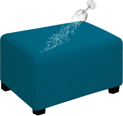 Miniatura 18 de Easy-Going Funda para Otomán Elástica 100% Doble Impermeable Rectangular Plegable Taburete de Almacenamiento Protector de Muebles Funda Suave