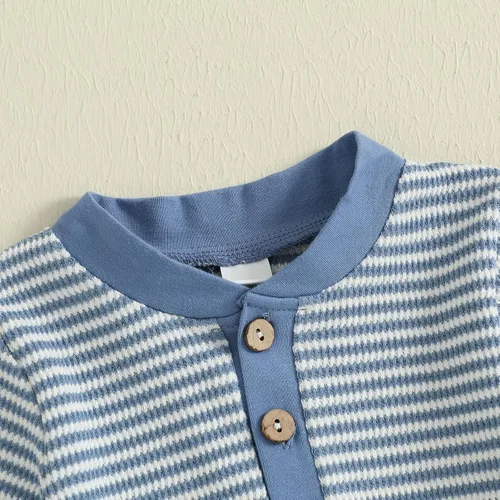 Miniatura 5 de Kuriozud Ropa para Recién Nacido Bebé Unisex Niño Niña Mameluco con Botones Mono Conjunto Básico de Una Pieza