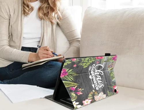 Miniatura 4 de Funda para tablet Kindle Fire 7 (12ª generación, versión 2022) último modelo de 7 pulgadas, funda delgada de piel sintética con soporte para tarjeta