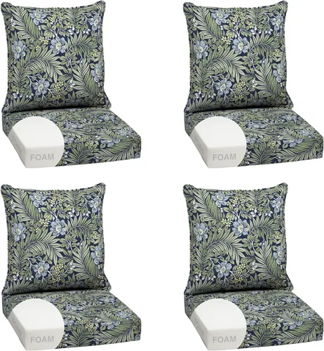 Miniatura 121 de Arden Outdoor Deep Seat Cushion Set, 24 x 24 pulgadas, Cojín para exteriores resistente al clima, a la lluvia y a la decoloración para silla, sofá