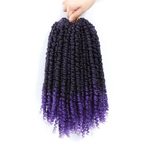 Miniatura 18 de Pelo de ganchillo Passion Twist de 10 pulgadas, 8 paquetes, cabello Passion Twist pre-trenzado, cabello de ganchillo Passion Twist para mujeres 1b