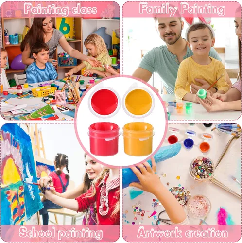 Miniatura 5 de Patelai 100 tiras, 600 macetas vacías con tapas, mini contenedores de almacenamiento de pintura de plástico, suministros de manualidades para aulas