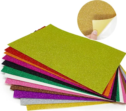 Miniatura 20 de Allgala Paquete de 12 hojas de papel de espuma EVA con purpurina de 8 x 12 pulgadas, autoadhesivas, color lima, perfecto para proyectos de arte
