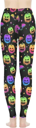 Miniatura 2 de Leggings de longitud flexible para mujer, pantalones suaves con estampado de flores de calavera colorida