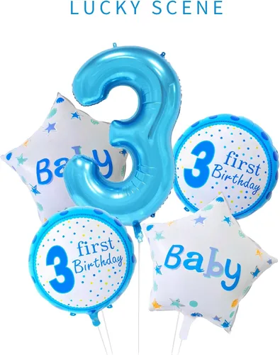 Miniatura 2 de Globo azul con el número 3, 40 pulgadas, Mylar premium, reutilizable, para decoración de fiesta de cumpleaños
