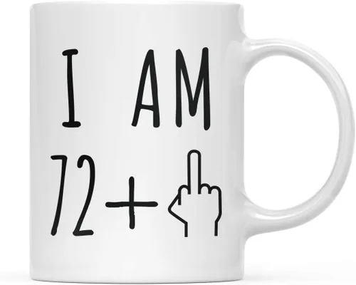 Miniatura 61 de Andaz Press Divertida taza de café de 11 onzas, regalo de broma de cumpleaños, I Am 49 + 1 dedo medio, 1 paquete, ideas de regalo de cumpleaños 50