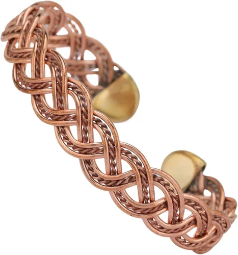 Miniatura 15 de Handmade Elegant Copper Bracelet for Women - Pure Copper Bracelet for Pain Relief and Stress Relief - Adjustable Entwisted Copper Bracelet to Fit