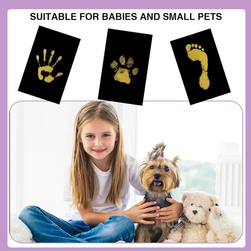 Miniatura 6 de OPASYO Paquete de 4 kits de huellas de bebé y kit de huellas de perro, kit de manos y huellas sin tinta para recién nacidos, mascotas, almohadilla