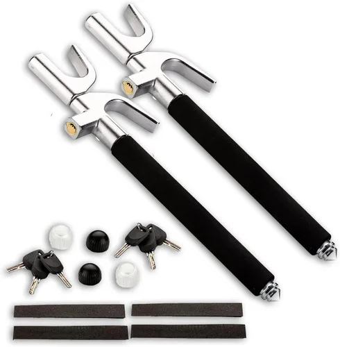 Miniatura 8 de Zento - Cerradura universal para volante, bloqueo seguro antirrobo para automóvil, longitud ajustable, doble gancho retráctil, prevención de robos
