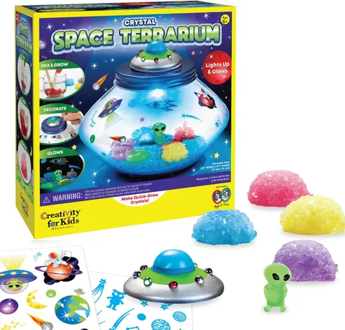 Creativity for Kids - Kit de terrario espacial para cultivar cristales para niños y niñas, juguete científico STEM