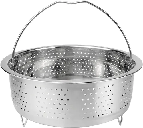 Estante de vapor de metal con asa, cesta de vapor de acero inoxidable, cesta de cocción de arrocera, cesta de vapor para cocina, bollo de albóndigas