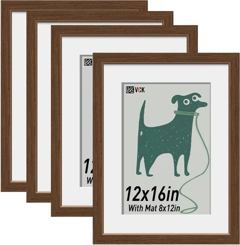 Miniatura 36 de VCK Portarretratos de 5 x 7 pulgadas, 4 unidades, marco de madera negra, vidrio templado, para fotos de 4 x 6 pulgadas con paspartú o 5 x 7 sin