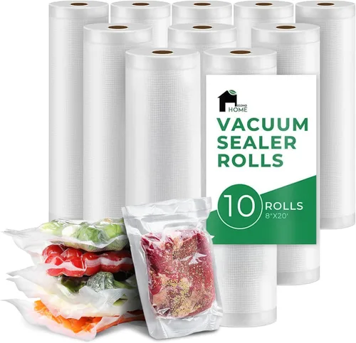 Miniatura 10 de EconoHome Bolsas de sellado al vacío resistentes de 8 x 20 pies para alimentos, paquete de 6 bolsas de almacenamiento al vacío de plástico de grado