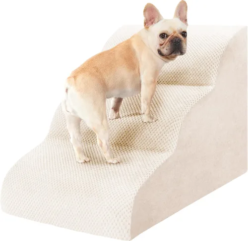 Miniatura 30 de Escaleras para perros pequeños, rampa de espuma de alta densidad para perros, escalones extra anchos antideslizantes para camas altas o sofá