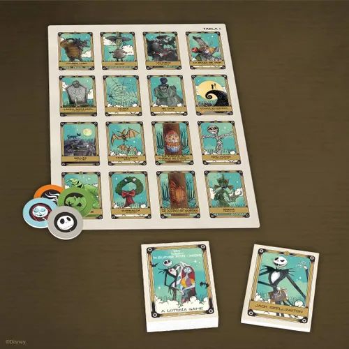 Miniatura 5 de Lotería: Disney Tim Burton’s The Nightmare Before Christmas Juego tradicional de Lotería Estilo bingo, con arte y ilustraciones personalizadas