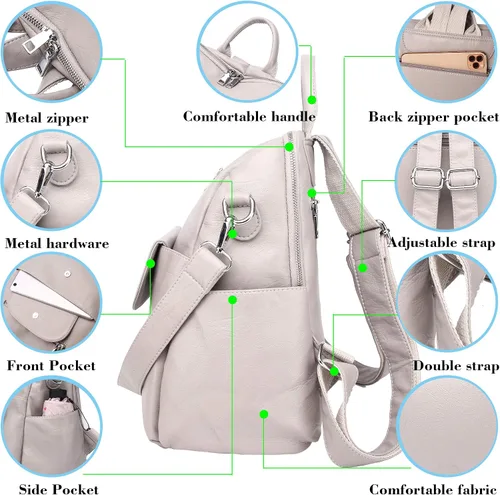 Miniatura 6 de Mochila de moda para mujer impermeable bolsa de viaje bolsa de hombro convertible para mujer