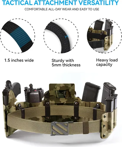 Miniatura 3 de YOETEY Ratchet Tactical Belt for Men - 1.5" Military Nylon Web Belts for Heavy Duty Work - Slide Buckle Fit Pants