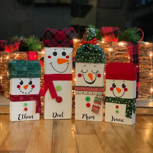 Miniatura 6 de Plantillas de cara de muñeco de nieve de Navidad de 5 pulgadas para pintar en madera, plantillas de dibujo de adornos navideños reutilizables