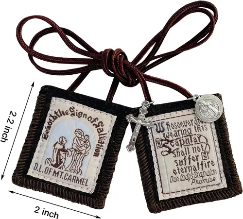 Miniatura 2 de Escapularios católicos, paquete de 3 collares católicos de escápulos católicos a granel de Escapularios Católicos Escapulario Católico Regalo