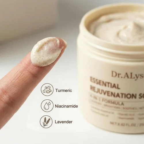 Miniatura 3 de Essence Exfoliante revitalizante con cúrcuma ácido glicólico niacinamida tratamiento para pieles sensibles, exfoliante suave y cremoso de lavanda