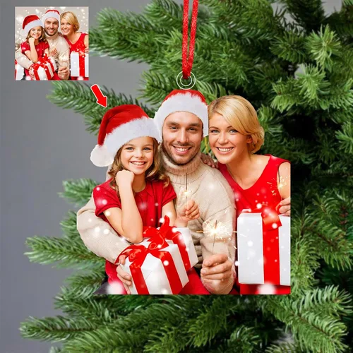 Miniatura 9 de Adorno personalizado para tu foto, adornos de Navidad con foto personalizada, adorno familiar personalizado, regalo para árbol de Navidad, chimenea