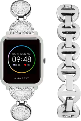 Miniatura 7 de For Amazfit Bip 3 Pro/Bip 3/GTS/GTS 4/GTS 4 Mini/GTS 2e/GTS 3 Bands for Women Dressy Crystal 20MM Bling Watch Bracelet Diamond Metal Stainless Steel