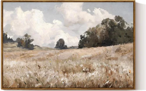 Miniatura 78 de VIYYIEA Arte de Pared en Lienzo Enmarcado Decoración del Hogar, Decoración de Granja Valles Ondulantes bajo Cielos Despejados Pintura de Pared