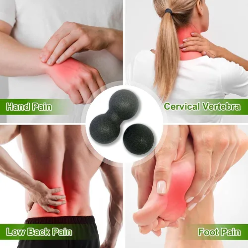 Miniatura 5 de Bola de masaje de maní duro, bola doble para terapia de punto de activación, liberación miofascial, masaje de tejido profundo y relajación