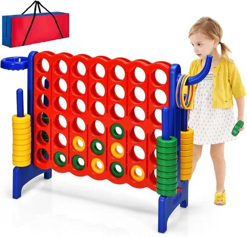 Miniatura 14 de AKUSTIK Juego de conexión gigante al aire libre, 4 en una fila, Jumbo 4 para marcar juego de conexión para niños y adultos, fiesta familiar, patio