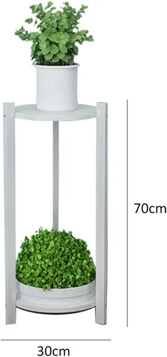 Miniatura 2 de Diseño de doble capa interior de soporte de flores,Soporte de maceta de madera maciza,Sala de estar Balcón Planta Soporte impermeable a prueba