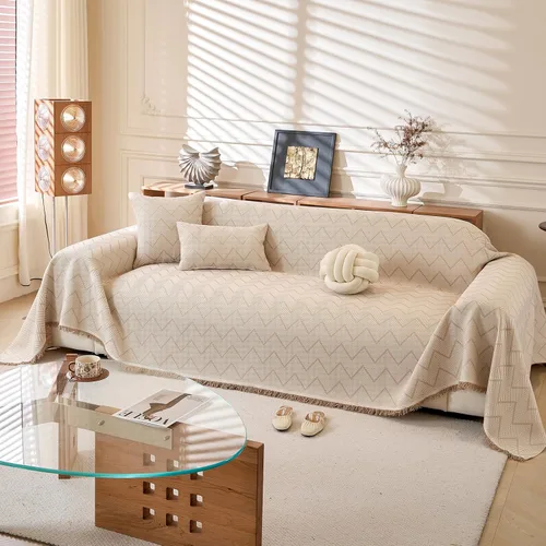 Miniatura 15 de ROOMLIFE Manta Funda Azteca Bohemia para Sofá, Decoración del Hogar Estilo Granja, Fundas de Sofá para Loveseat, Sofás de 2/3 Cojines, Apta