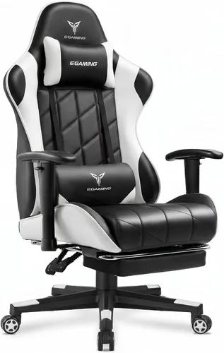 Miniatura 13 de EXRACING Silla de juegos con reposabrazos ajustables en 3D, diseño de estampado de vaca, silla de oficina ergonómica con respaldo alto, silla