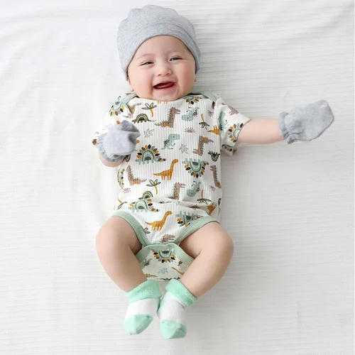 Miniatura 48 de Body de manga corta para bebé recién nacido, ropa de algodón de una pieza, 5 unidades, 0-12 meses