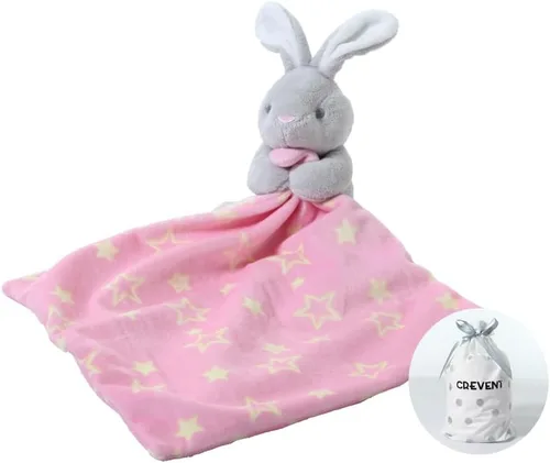Miniatura 8 de CREVENT - Manta de felpa acogedora para bebé, mantita de seguridad con caras de animales para niños pequeños, regalo para bebés recién nacidos